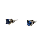Brilliant Skies - Estate 14K White Gold Natural Blue Sapphire Stud Earrings (EE213)