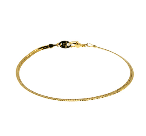 Golden Adornment - Vintage Signed 'Avon' Gold Plated Herringbone Bracelet/Anklet (VB142)