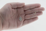 Miraculous Medal - Vintage Italian Sterling Silver Virgin Mary Religious Pendant & Chain (VP267)