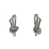 Silvery Tassels - Art Deco Birks Sterling Silver Marcasite Tassel Screw-Back Earrings (ADE035)