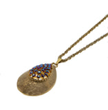 Sarah Coventry - Vintage Signed 'Sarah Cov' Gold Plated Aurora Borealis Crystal Rhinestone Pendant & Chain (VP268)