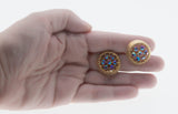 Sarah Coventry - Vintage Signed 'Sarah Coventry' Gold Plated Aurora Borealis Rhinestone Clip-On Earrings (VE495)