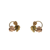 Grapes & Vines - Vintage Signed 'Coleman Co.' 10K/14K Black Hills Rose & Yellow Gold Stud Earrings (VE496)