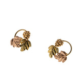 Grapes & Vines - Vintage Signed 'Coleman Co.' 10K/14K Black Hills Rose & Yellow Gold Stud Earrings (VE496)
