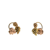 Grapes & Vines - Vintage Signed 'Coleman Co.' 10K/14K Black Hills Rose & Yellow Gold Stud Earrings (VE496)
