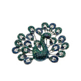Gorgeous - Vintage Silver Tone Enamelled Peacock Brooch (VBR323)