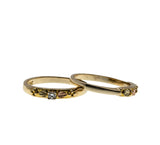 South Dakota Heirloom - Vintage 10K Yellow, Rose & Green 'Black Hills Gold' Natural Diamond Wedding Ring Set (VR1071)