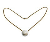 Prediction - Vintage Gold Plated Tear-Drop Crystal Briolette Pendant & Chain (VP270)