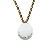 Prediction - Vintage Gold Plated Tear-Drop Crystal Briolette Pendant & Chain (VP270)