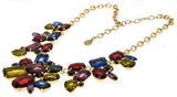 Runway Worthy - Vintage Signed 'R.J. Graziano' Gold Plated Multi Stone Jeweled Crystal Necklace (VN169)