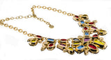 Runway Worthy - Vintage Signed 'R.J. Graziano' Gold Plated Multi Stone Jeweled Crystal Necklace (VN169)