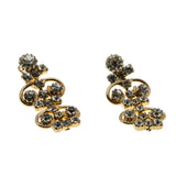 Girls Night Out - Vintage Signed Sarah Coventry Gold Plated Crystal Rhinestone Clip-On Earrings (VE499)