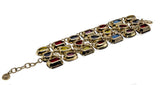 Runway Worthy - Vintage Signed 'R.J. Graziano ' Gold Plated Multi Stone Jeweled Crystal Bracelet (VB089)