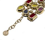 Runway Worthy - Vintage Signed 'R.J. Graziano ' Gold Plated Multi Stone Jeweled Crystal Bracelet (VB089)