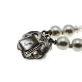 Winter Wonderland - Vintage Signed Sherman Rhodium Plated Austrian Swarovski Aurora Borealis Crystal Pearl & Clip On Earring Set (VN243)