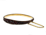 Bohemian Rhapsody - Victorian Gold Filled Bohemian Rose Cut Garnet Bangle Bracelet (VICB028)