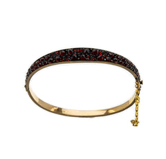 Bohemian Rhapsody - Victorian Gold Filled Bohemian Rose Cut Garnet Bangle Bracelet (VICB028)