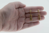 Light Me Up- Vintage Signed Sarah Coventry Gold Plated Lattice Lantern Dangly Clip-On Earrings (VE501)