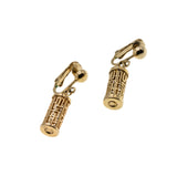 Light Me Up- Vintage Signed Sarah Coventry Gold Plated Lattice Lantern Dangly Clip-On Earrings (VE501)