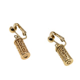 Light Me Up- Vintage Signed Sarah Coventry Gold Plated Lattice Lantern Dangly Clip-On Earrings (VE501)