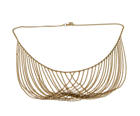Drape Me - Vintage Signed 'Sarah Coventry' Gold Plated Layered Chain Bib Necklace (VN245)