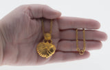 Seaside Days - Vintage Gold Plated 'Seashell & Starfish' Pendant & Chain (VP272)