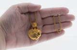 Seaside Days - Vintage Gold Plated 'Seashell & Starfish' Pendant & Chain (VP272)
