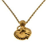 Seaside Days - Vintage Gold Plated 'Seashell & Starfish' Pendant & Chain (VP272)