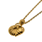 Seaside Days - Vintage Gold Plated 'Seashell & Starfish' Pendant & Chain (VP272)