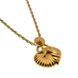 Seaside Days - Vintage Gold Plated 'Seashell & Starfish' Pendant & Chain (VP272)