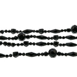Jet Black Adornment - Victorian French Jet Beaded Necklace ( VICN061)