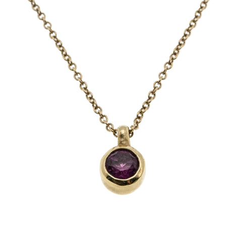 Porter Gulch - Estate 14K Gold Natural Pink Tourmaline Pendant & Chain (EP082)