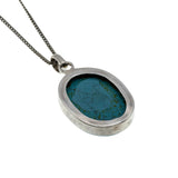 Robins Egg Blue - Vintage Sterling Silver Turquoise Pendant & Silver Toned Chain (VP274)