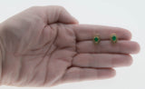 Evergreen - Vintage 14K Gold Natural Emerald & Diamond Earrings (VE379)