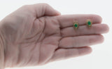 Evergreen - Vintage 14K Gold Natural Emerald & Diamond Earrings (VE379)