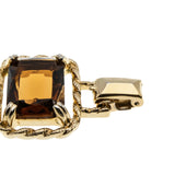 Warm Autumn Days - Vintage Signed Sarah Coventry Gold Plated  Amber & Cognac Crystal Necklace, Bracelet & Clip-On Earring Set (VN247)