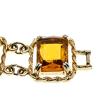 Warm Autumn Days - Vintage Signed Sarah Coventry Gold Plated  Amber & Cognac Crystal Necklace, Bracelet & Clip-On Earring Set (VN247)