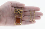 Warm Autumn Days - Vintage Signed Sarah Coventry Gold Plated  Amber & Cognac Crystal Necklace, Bracelet & Clip-On Earring Set (VN247)