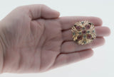 In The Pink - Vintage Gold Plated Plated Crystal Rhinestone Brooch (VBR324)