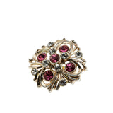 In The Pink - Vintage Gold Plated Plated Crystal Rhinestone Brooch (VBR324)