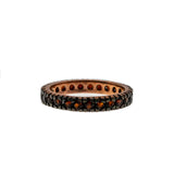 Little Bit Of Garnet Magic - Vintage 12K Rose Gold Over Sterling Silver Bohemian Garnet Eternity Ring (VR849)