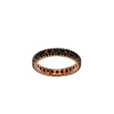 Little Bit Of Garnet Magic - Vintage 12K Rose Gold Over Sterling Silver Bohemian Garnet Eternity Ring (VR849)