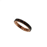 Little Bit Of Garnet Magic - Vintage 12K Rose Gold Over Sterling Silver Bohemian Garnet Eternity Ring (VR849)