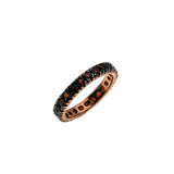 Little Bit Of Garnet Magic - Vintage 12K Rose Gold Over Sterling Silver Bohemian Garnet Eternity Ring (VR849)