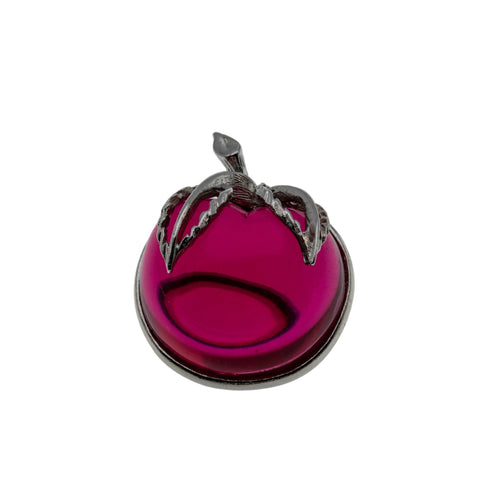 Cheri Cheri Lady - Vintage Retro Signed Sarah Coventry Silver Tone Lucite  Cherry Brooch (VBR325)