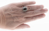 Cognac Jewel - Estate Sterling Silver Smoky Quartz Filigree Ring (ER296)