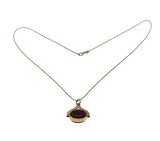 You Spin Me Round - Edwardian English Dated 1904 9K Gold Natural Carnelian & Black Onyx Fob Pendant & 10K Gold Chain (EDP033)