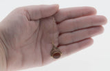 You Spin Me Round - Edwardian English Dated 1904 9K Gold Natural Carnelian & Black Onyx Fob Pendant & 10K Gold Chain (EDP033)