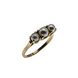 Girl With The Pearl Ring - Vintage 10K Gold Japanese Akoya Cultured Sea Pearl Ring (VR1075)