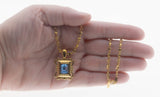 Retro - Vintage Gold Plated Crystal Rhinestone Pendant & Clip-On Earring Set (VP277)